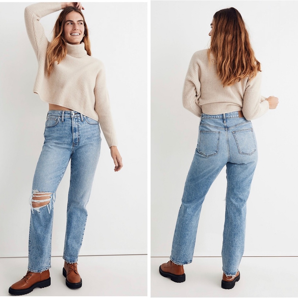 NWT Madewell The Perfect Vintage Straight Distressed Jeans